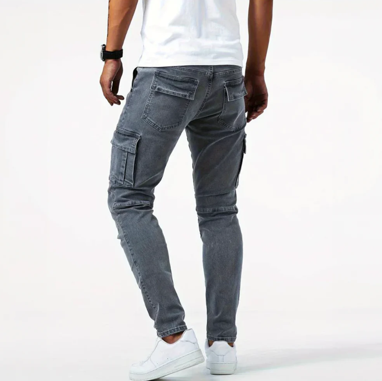 Herren Skinny Jeans Stretch Cargo Modern