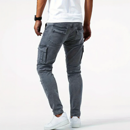 Herren Skinny Jeans Stretch Cargo Modern