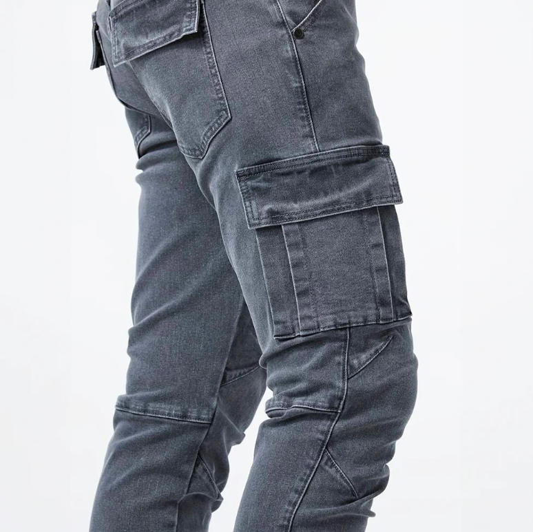 Herren Skinny Jeans Stretch Cargo Modern