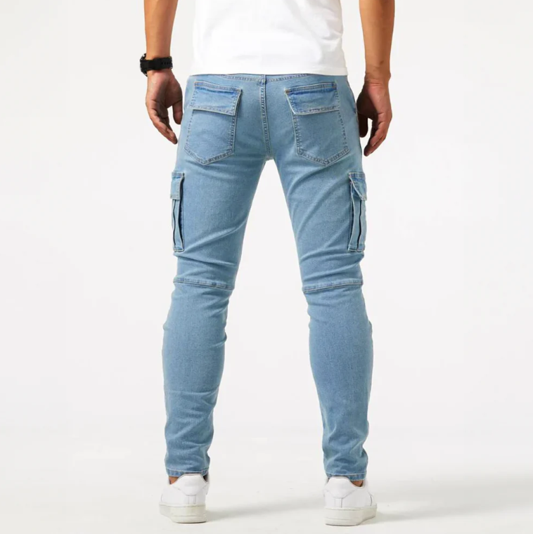 Herren Skinny Jeans Stretch Cargo Modern