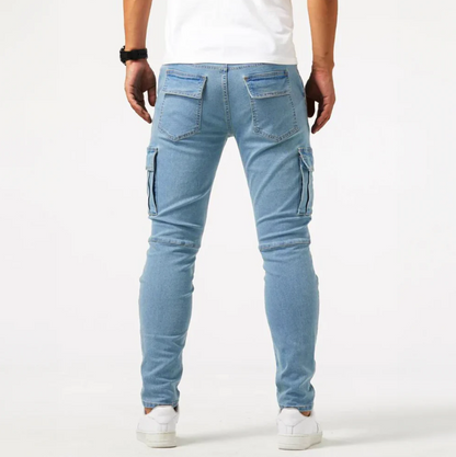 Herren Skinny Jeans Stretch Cargo Modern