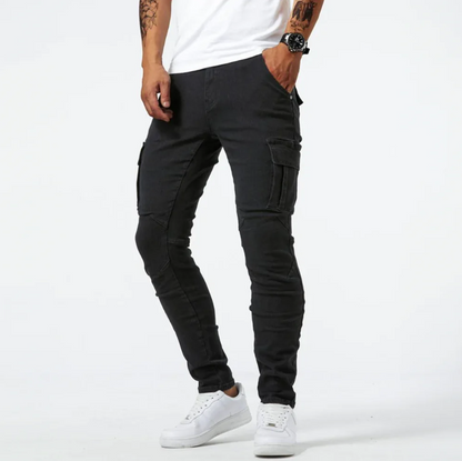 Herren Skinny Jeans Stretch Cargo Modern