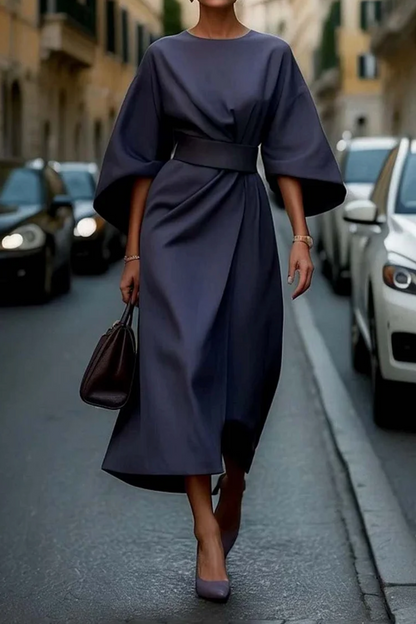 Damen Winterkleid Midi Langärmelig Warm