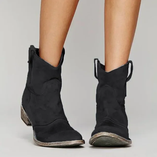 Damen Cowboy-Stiefeletten Hochglanzleder