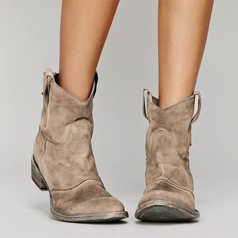 Damen Cowboy-Stiefeletten Hochglanzleder Schwarz - Norvielle