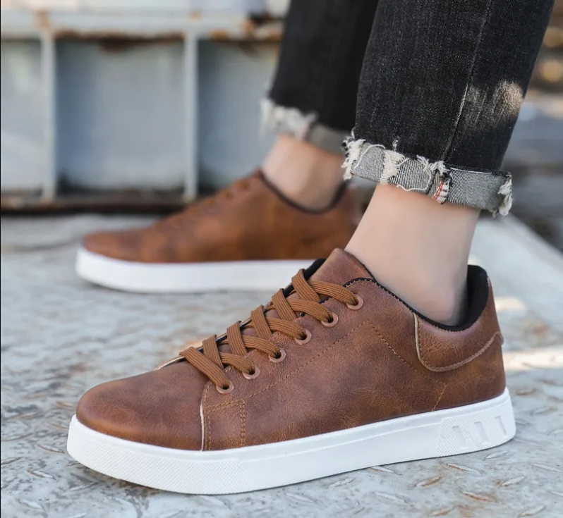 Herren Leder Schuhe Klassisch Braun