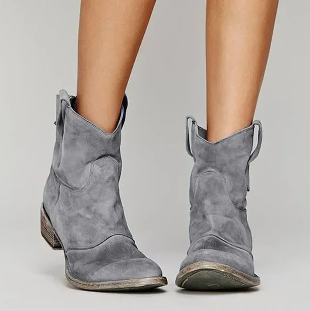 Damen Cowboy-Stiefeletten Hochglanzleder