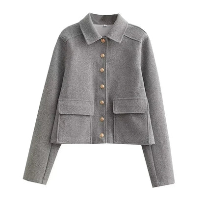 Damen Kurzjacke Modern mit Knopfleiste