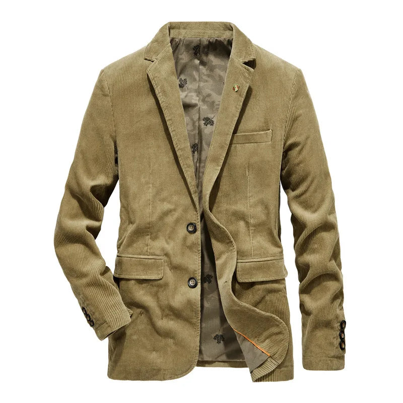 Herren Blazer Braun Cord Elegant Klassisch