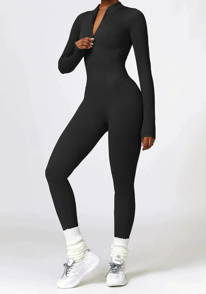 Damen Sportanzug Stretch Jumpsuit Aktiv