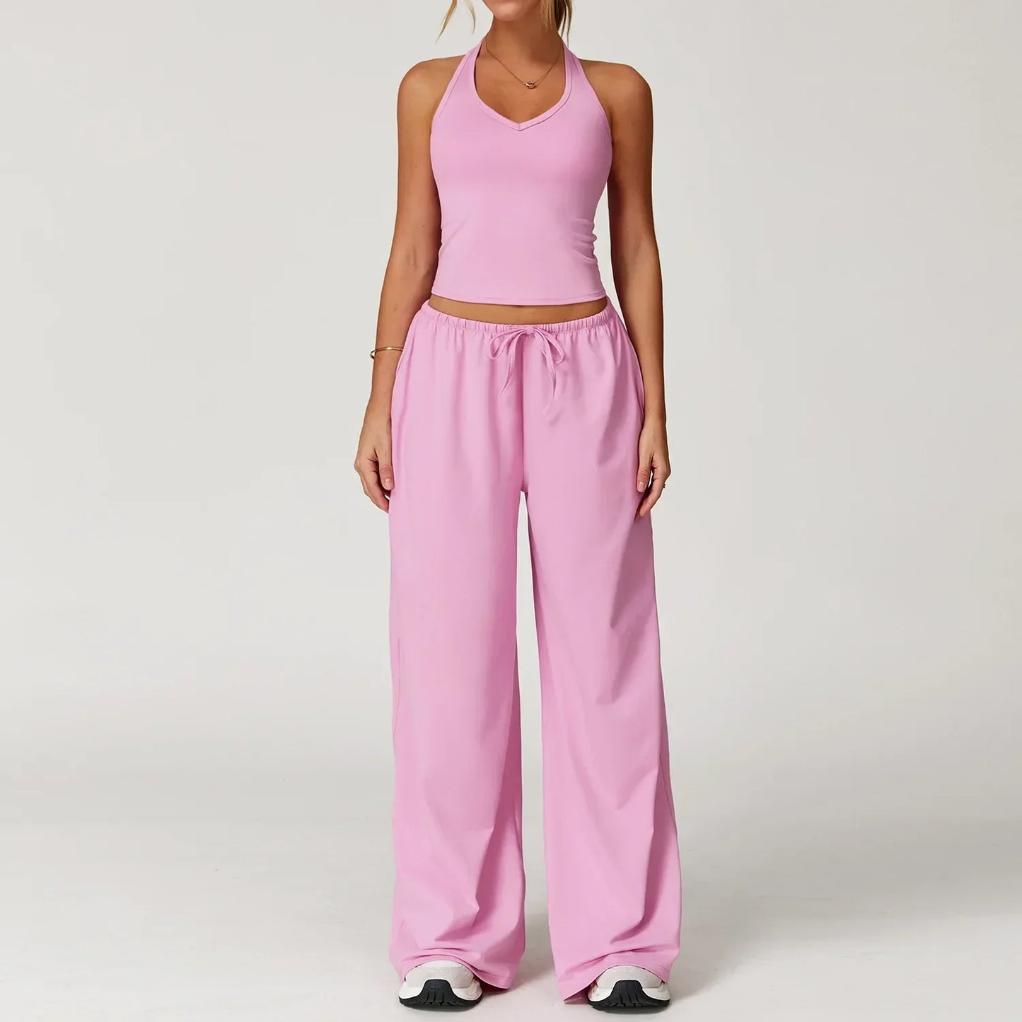 Damen Lounge-Set Halter- Bequem Crop-Oberteil