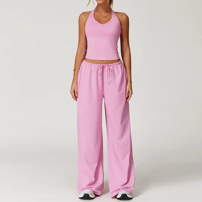 Damen Lounge-Set Halter- Bequem Crop-Oberteil
