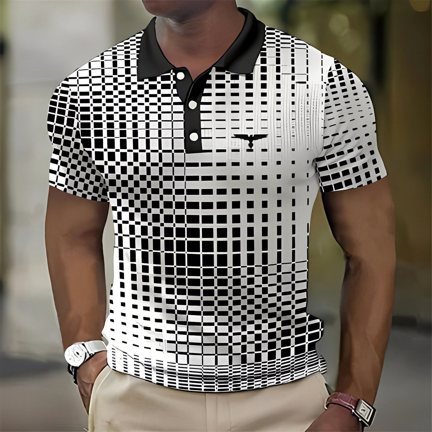 Herren Slimfit Poloshirt Baumwolle Schwarz - Norvielle