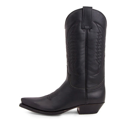 Damen Cowboystiefel Bestickt Leder Braun