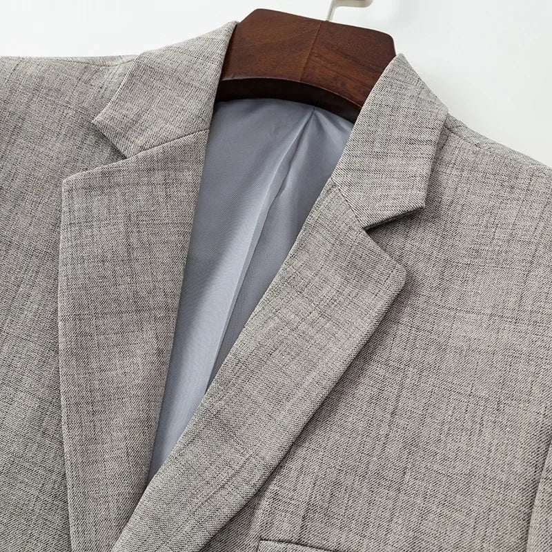 Herren Blazer Slim Fit Blau-Grau-
