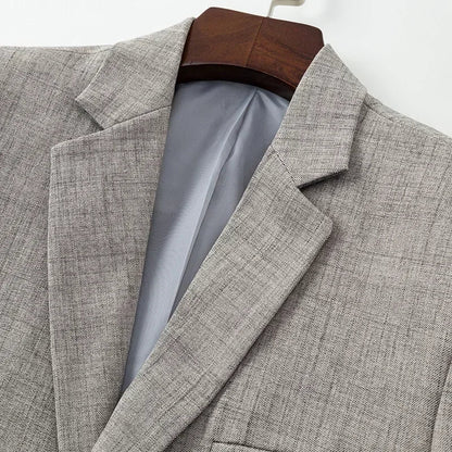 Herren Blazer Slim Fit Blau-Grau-