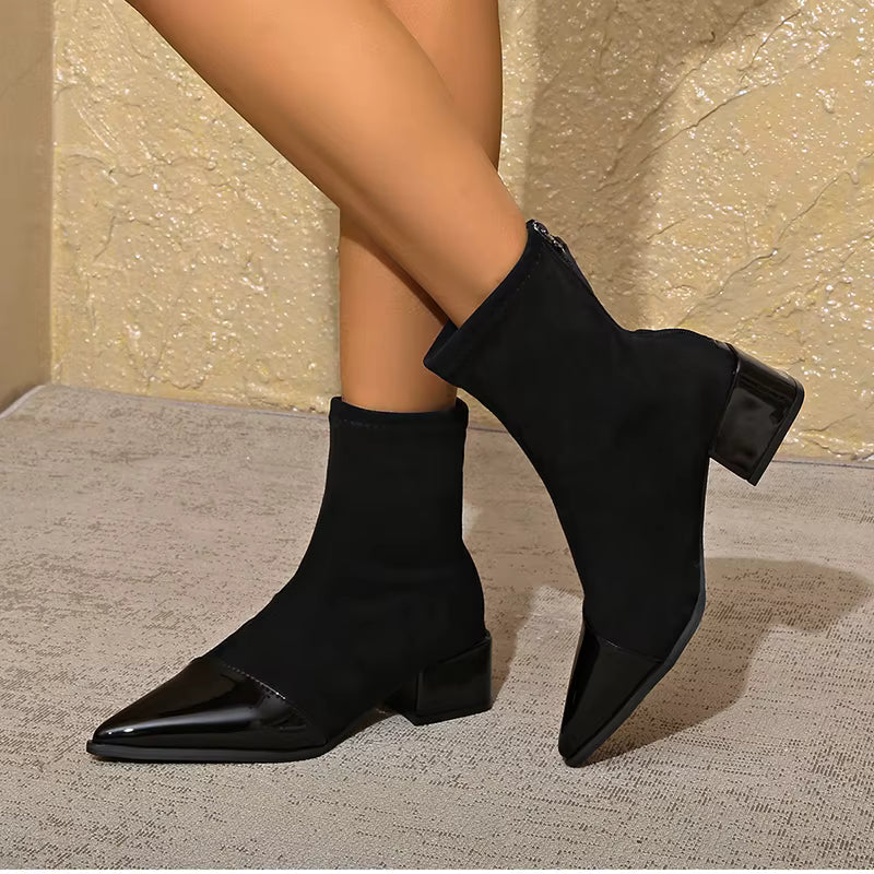 Damen Winterstiefel Mit Blockabsatz