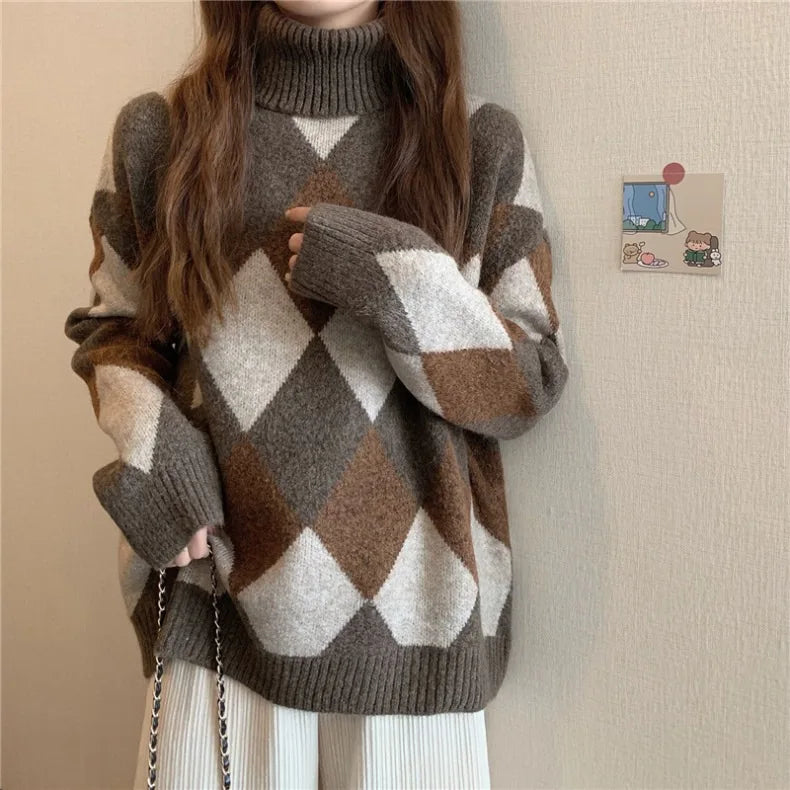 Damen Pullover Langarm Gemütlich Großstadt Stil - Norvielle