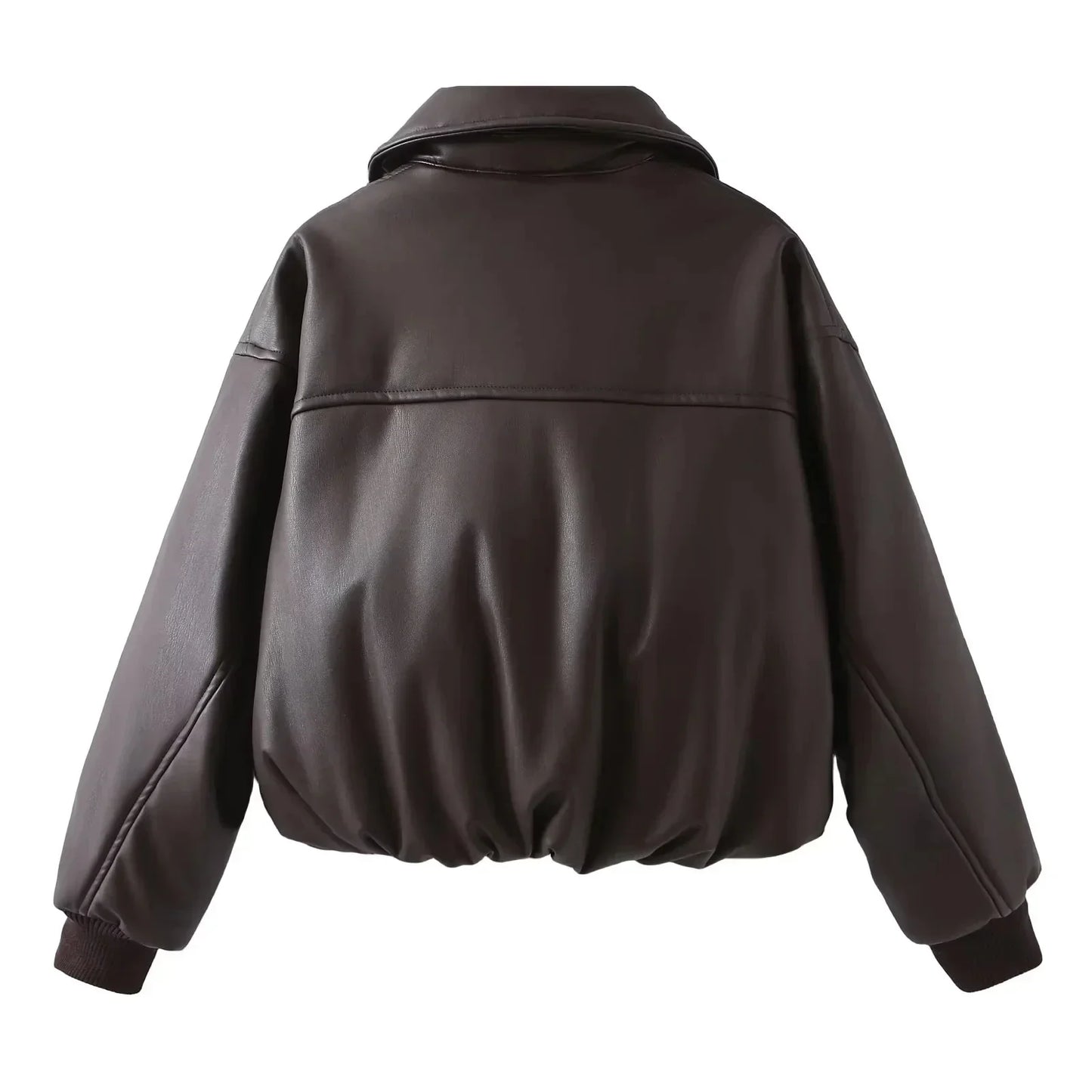 Herren Oversized Lederjacke Vegan Ledermantel