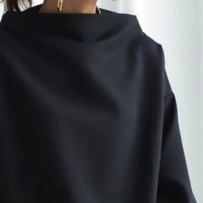 Damen Langarmshirt High Neck Elegantes Oberteil