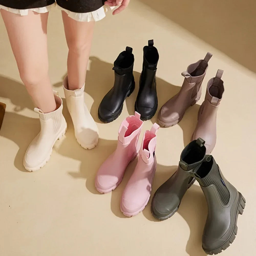 Damen Chelsea Regenstiefel Wasserdicht Komfortsohle - Norvielle
