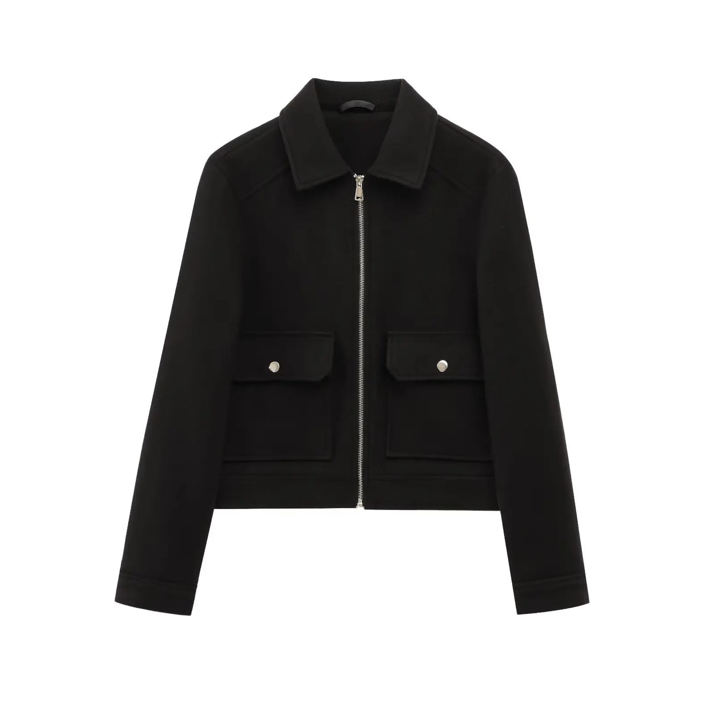 Damen Freizeitjacke Wollmix Reißverschluss Warm