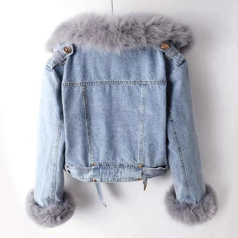 Damen Denimjacke Trendy Modern Blau - Norvielle