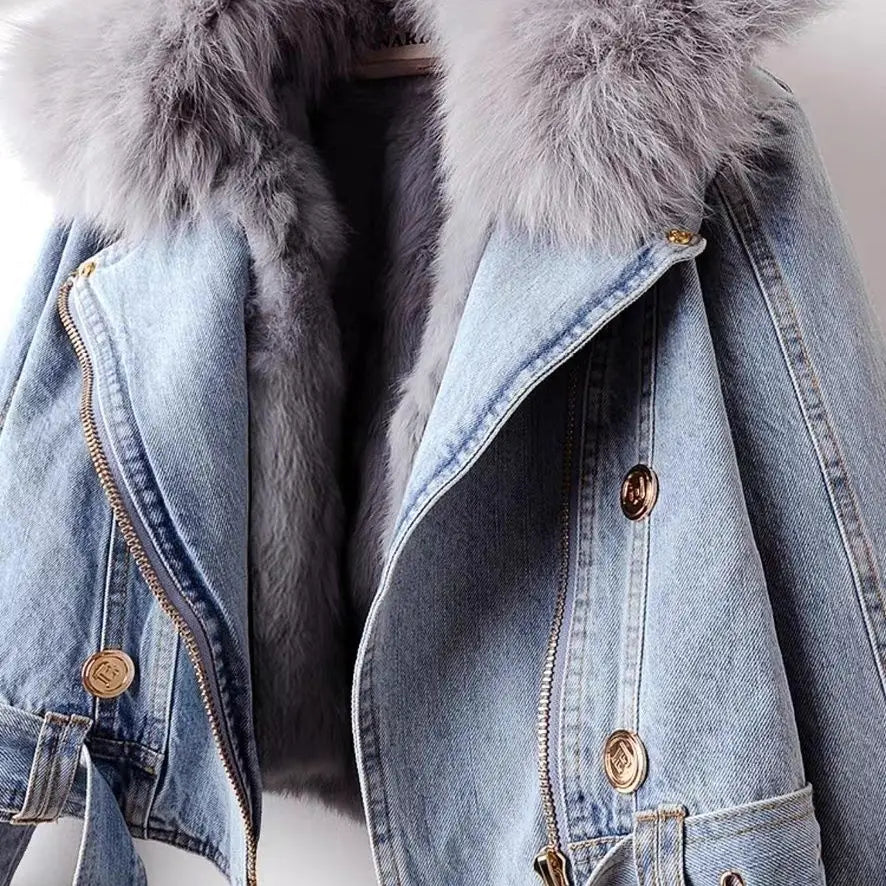Damen Denimjacke Trendy Modern Blau