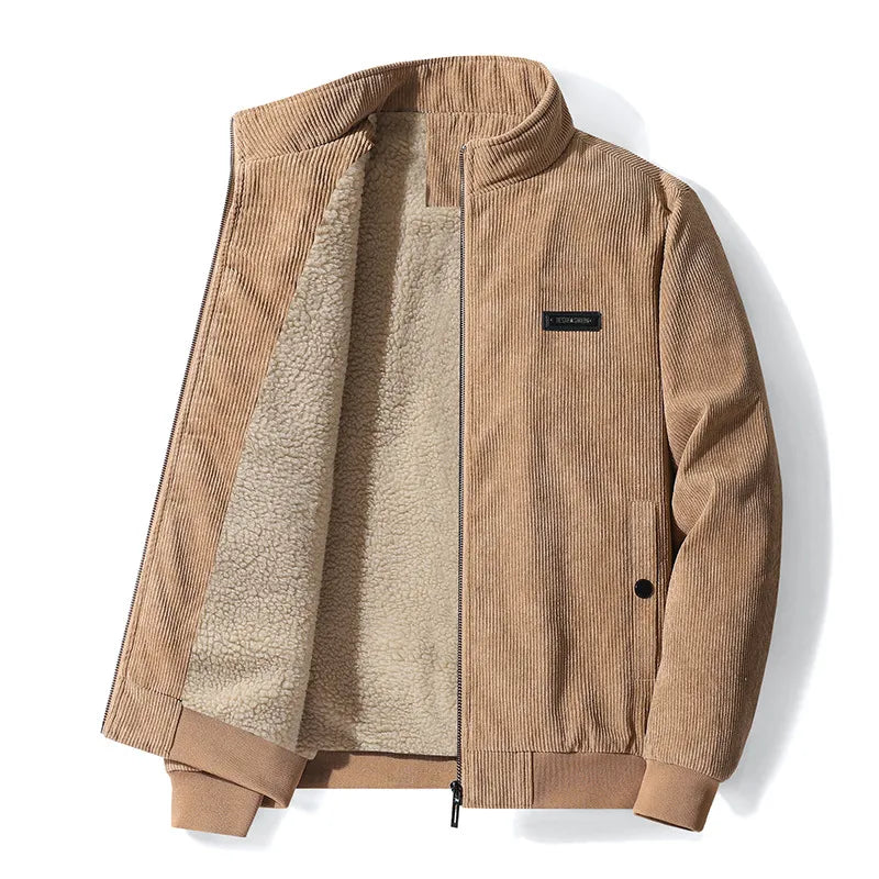 Damen Herren Retro Sherpa Jacke Samt Warm
