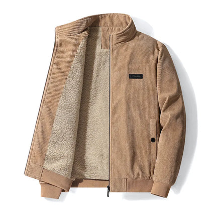 Damen Herren Retro Sherpa Jacke Samt Warm