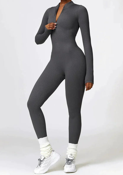 Damen Sportanzug Stretch Jumpsuit Aktiv