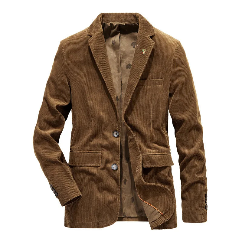 Herren Blazer Braun Cord Elegant Klassisch
