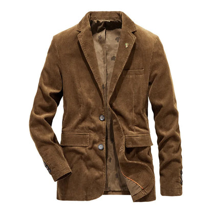 Herren Blazer Braun Cord Elegant Klassisch