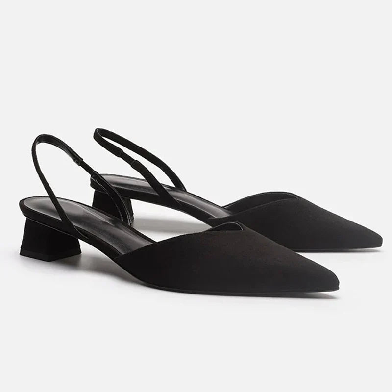 Damen Slingback Schuhe Spitz Absatz
