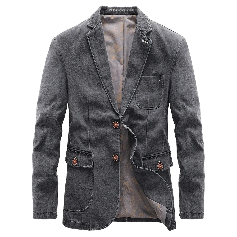 Männer Slimfit Blazer Denim Modern