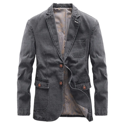 Männer Slimfit Blazer Denim Modern