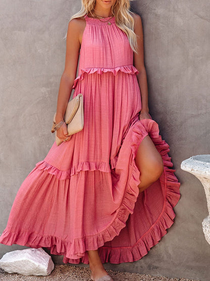 Damen Sommerkleid Geschnürt Modern Pastellfarben