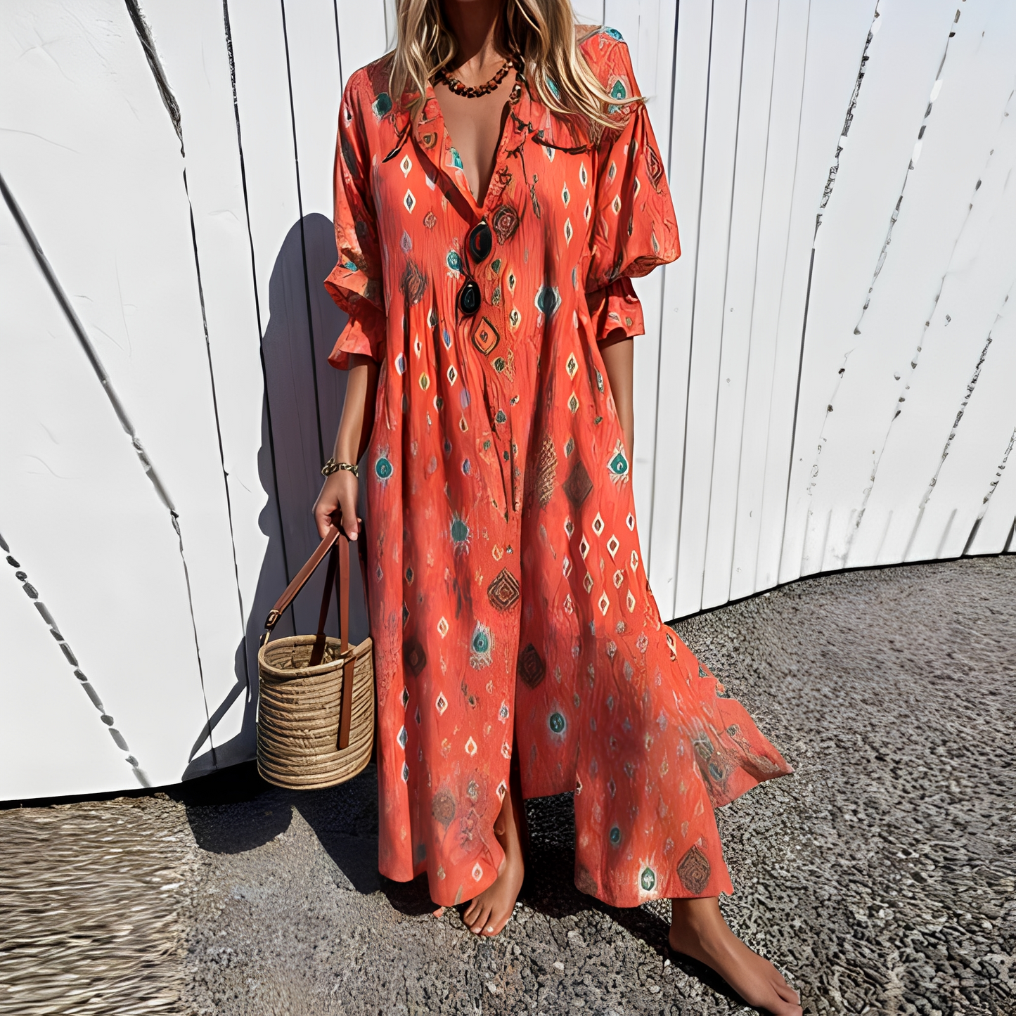 Damen Sommerkleid Modernes Langkleid