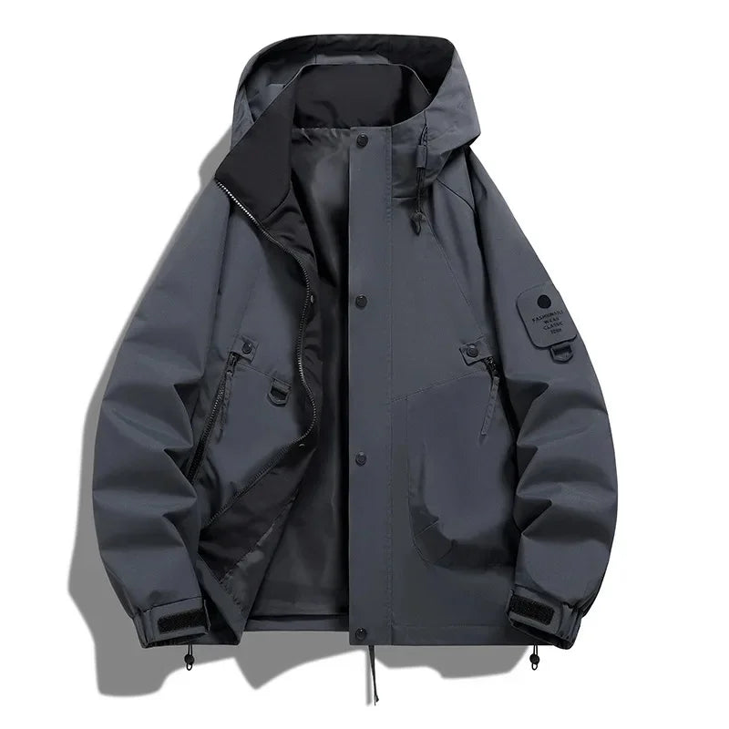 Herren Outdoor-Jacke Kapuze Reißverschluss
