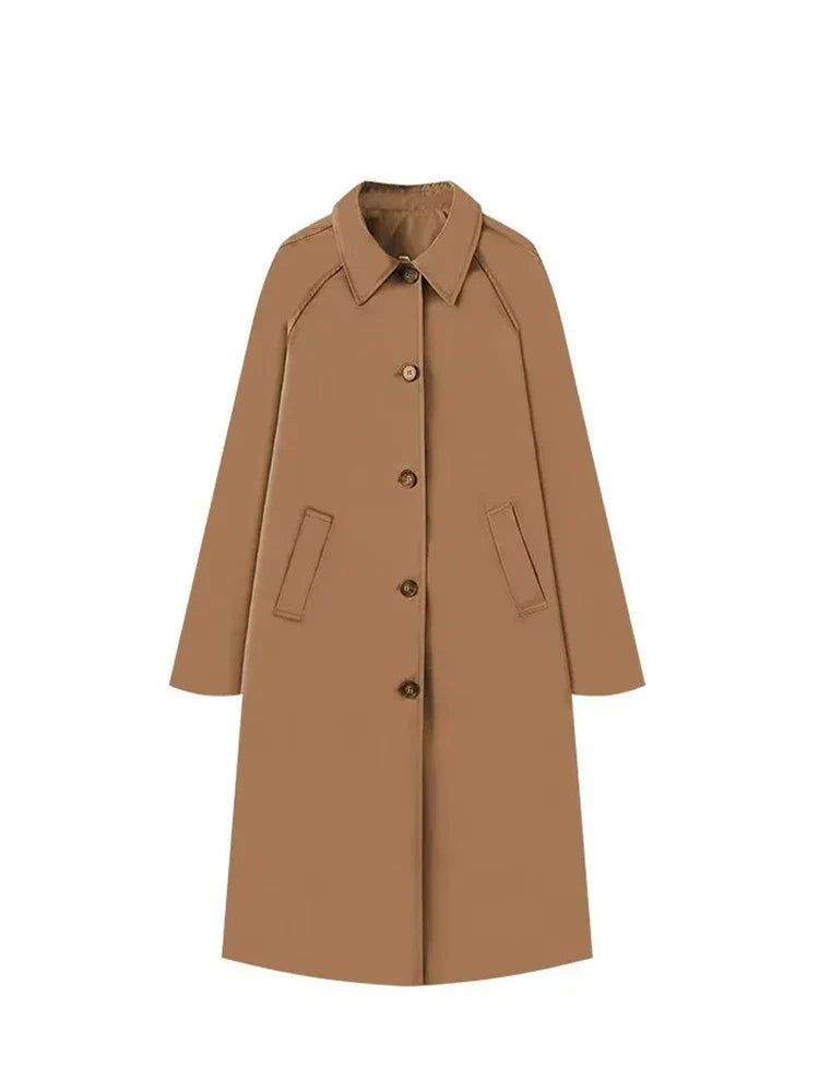 Damen Trenchcoat Gingham Fütterung Elegant