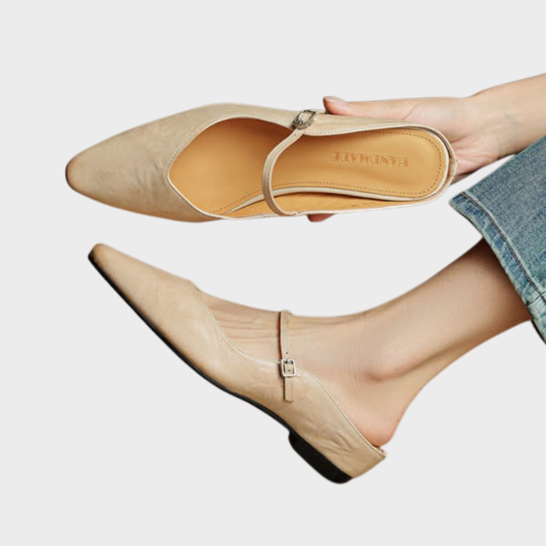 Damen Leder-Slipper Echtleder Bequem - Norvielle