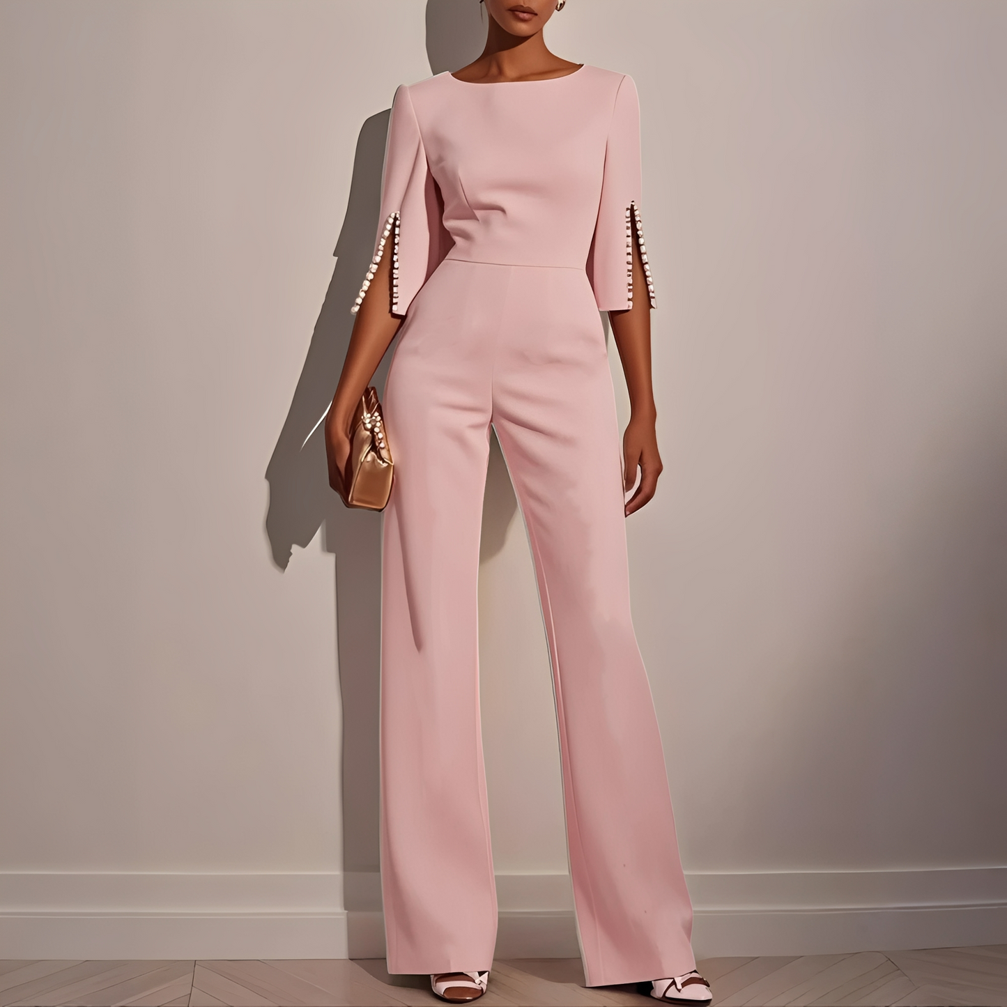 Damen Jumpsuit Elegant Glockenärmlig