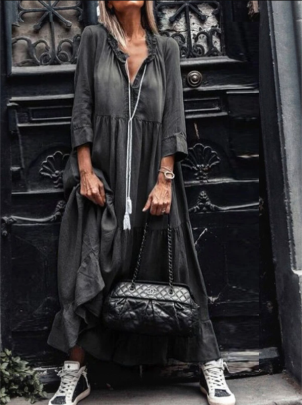 Damen Maxikleid Boho-Stil Gewaschenes Look