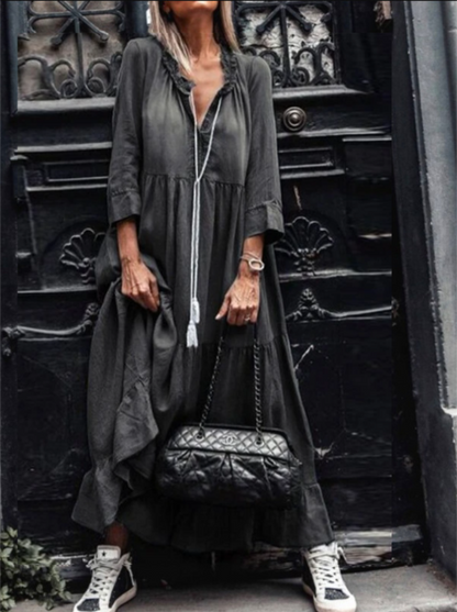 Damen Maxikleid Boho-Stil Gewaschenes Look