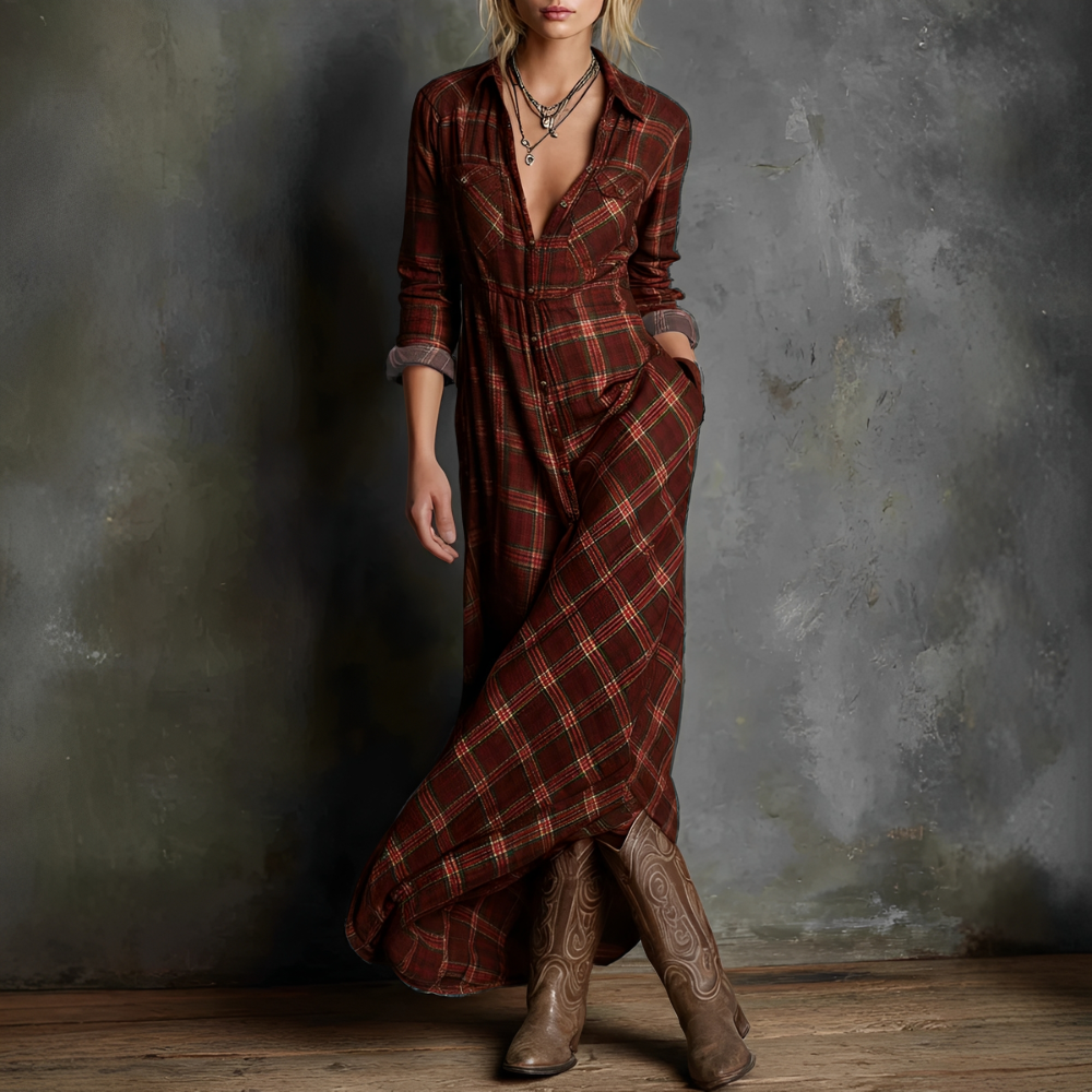 Damen Sommerkleid Kariert Leicht Modern