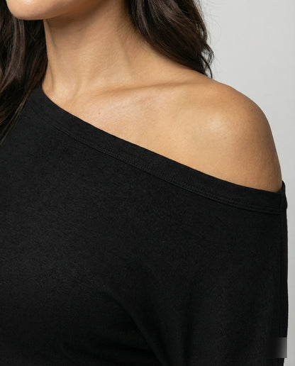 Damen Minikleid Langarm Off Shoulder