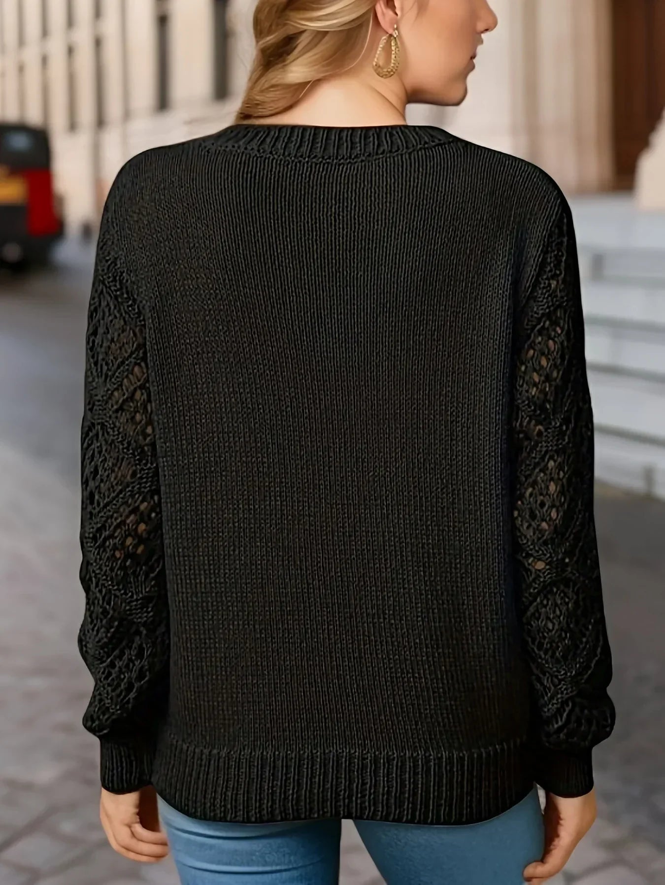 Damen Strickpullover V-Ausschnitt Modern