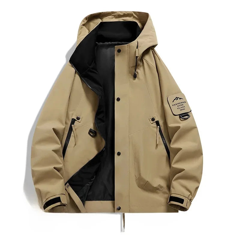 Herren Outdoor-Jacke Kapuze Reißverschluss