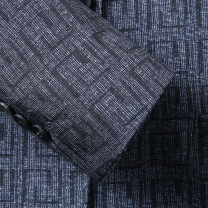 Herren Blazer Schmal Geometrisches Muster Modern