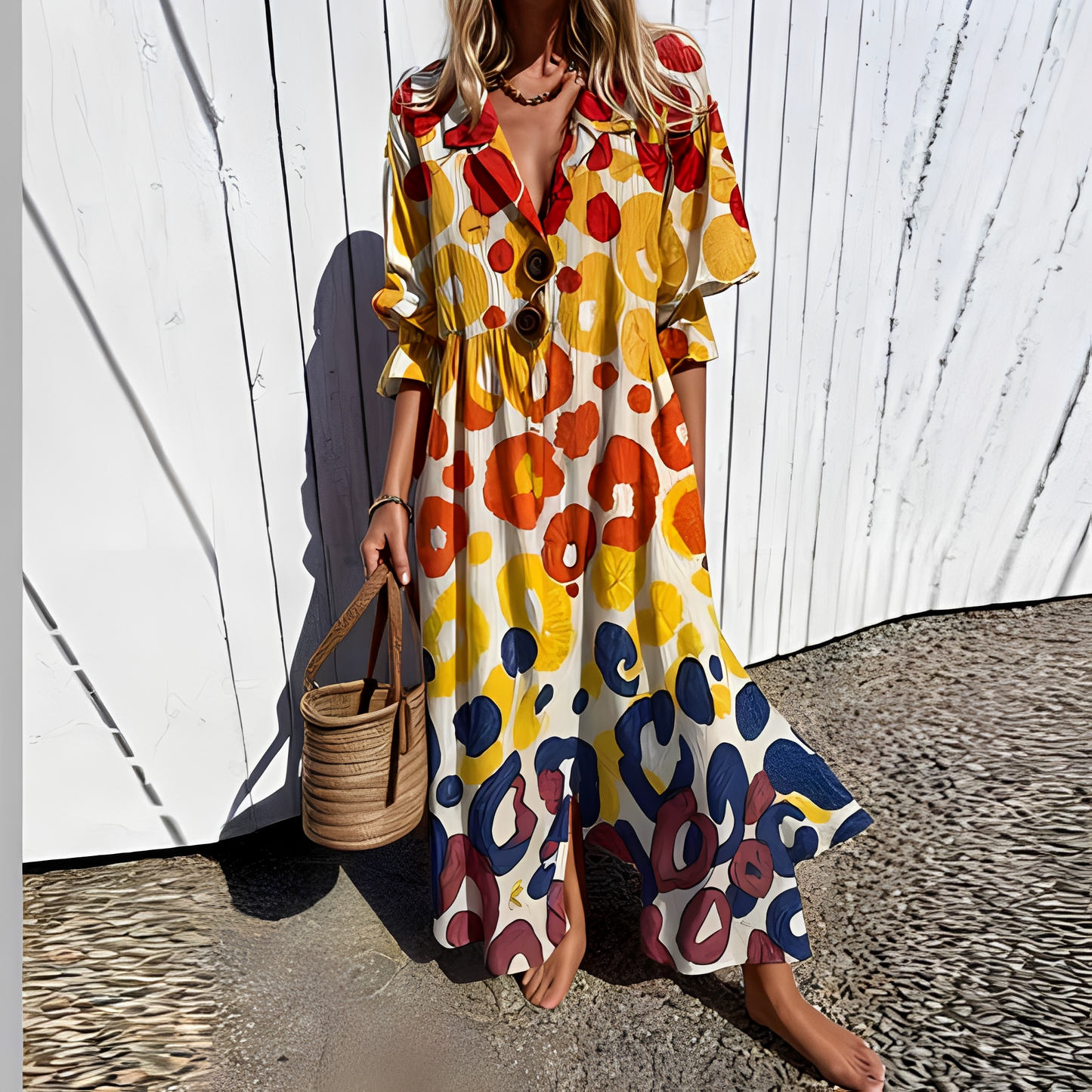Damen Sommerkleid Modernes Langkleid